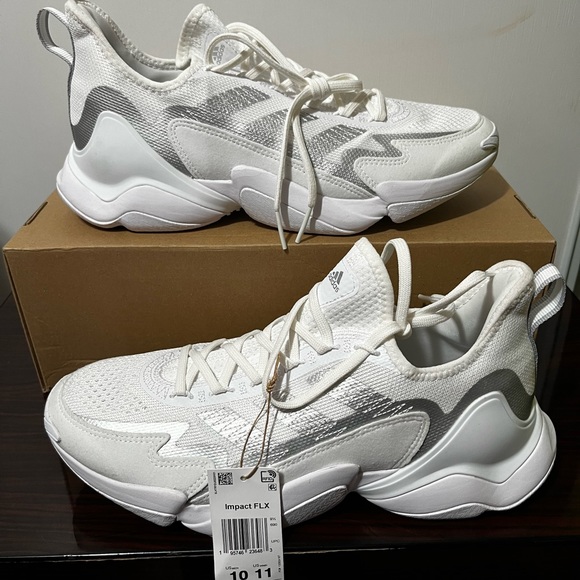 Adidas Impact FLX Mahomes Football Training Shoes White/Silver GV6767 Men's 10